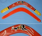 CQ3 Red Fibre Board Traditional Boomerang made by Bill Onus - Right Handed — photo 1