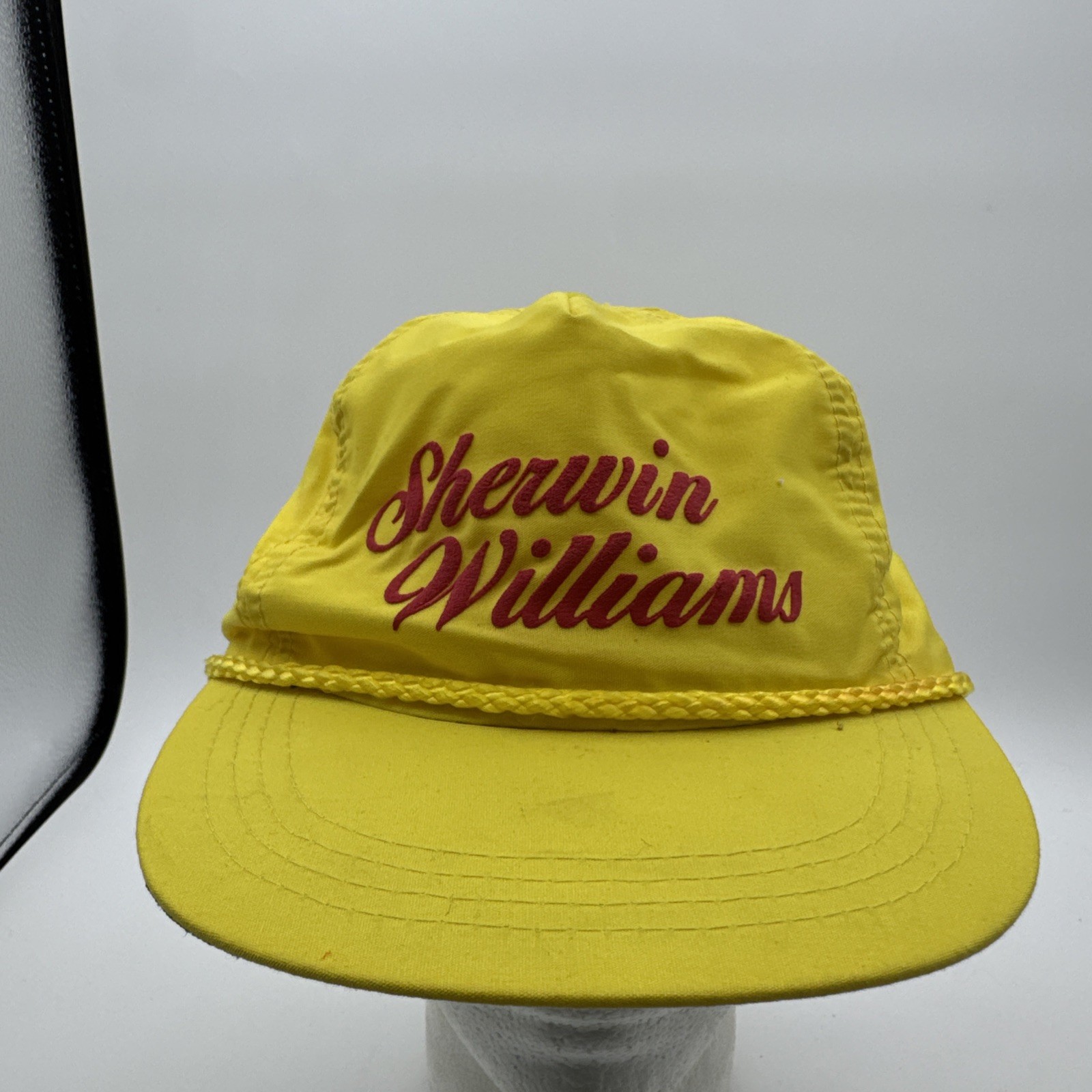 Sherwin Williams Snapback Hat Cap Yellow Red 90s … - image 1