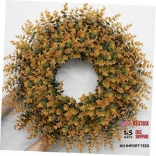26" Artificial Fall Boxwood Wreath for Front Door Decoration-- Orange