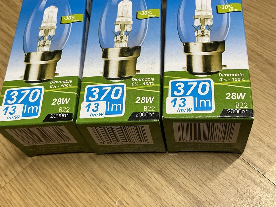 3 x Kosnic Clear Candle, 28w, 2000hrs, Halogen, 370lm, Bayonet Light Lamp Bulb - Image 2 of 4