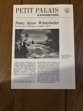 PETIT PALAIS EXPOSITION FRANZ XAVER WINTERHALTER BROCHURE FEVRIER 1988. 