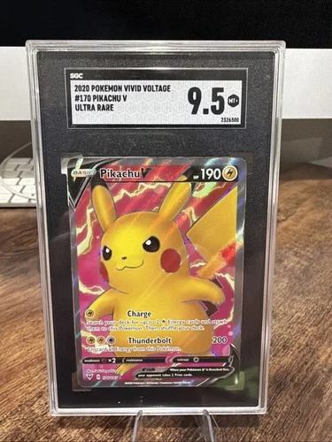 2020 POKEMON SWORD & SHIELD VIVID VOLTAGE #170 FULL ART PIKACHU V SGC 9.5