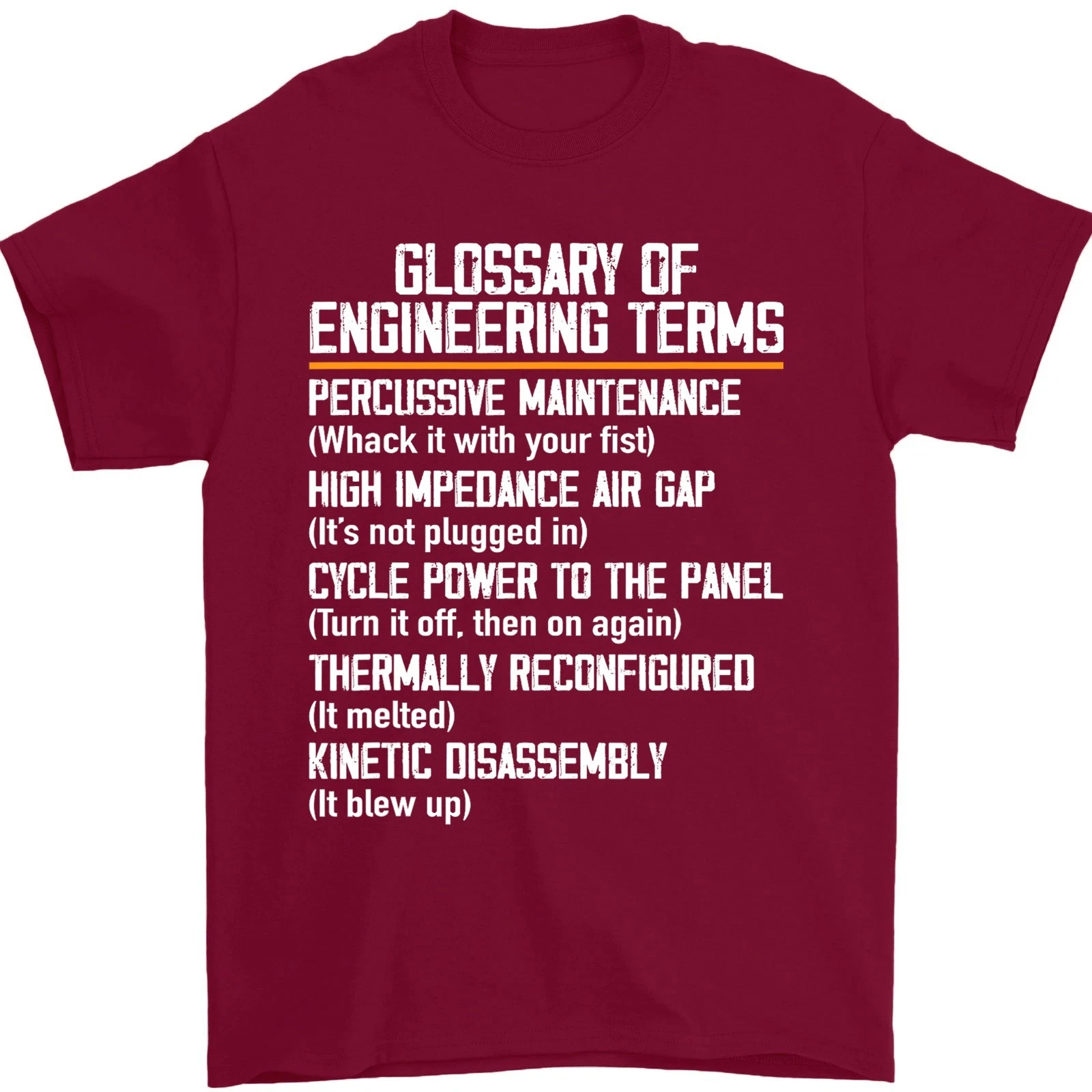 Funny Engineering Glossary Unisex T-Shirt for Students