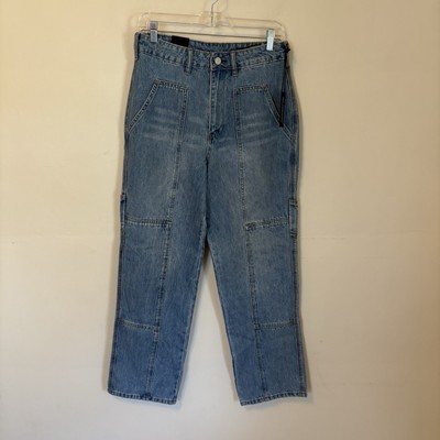 NEW Blank NYC Expected Wide Leg High Rise Jeans Blue Carpenter Cargo 27