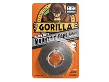 Gorilla Glue Heavy-Duty Double Sided Black Tape 25.4mmx1.52m 0.29 per metre
