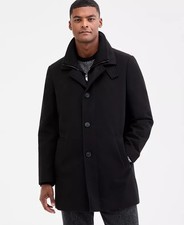 Calvin Klein Mens Classic-Fit Coleman Bib Overcoat Coat 38 S Black