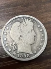 1898 Barber Liberty Head quarter 90% silver Actual coin Very Good