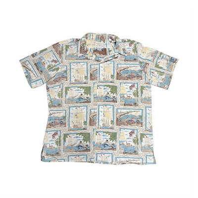 Reyn Spooner Dietrich Varez Nautical Hawaiian Print Button-Up Shirt XXL Cotton