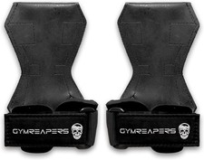 Gymreapers Weight Lifting Grips Pair for Heavy Powerlifting, Medium, Black