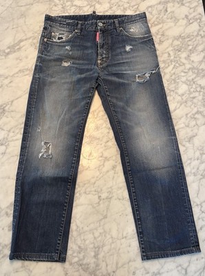 DSQUARED2 Men s Jeans Size 48 (32 in US) Blue Distressed Holes Made In Italy