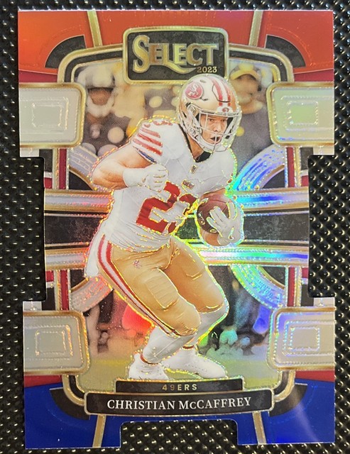 2023 Panini Select - Christian McCaffrey Red & Blue Prizm Die Cut Concourse #88