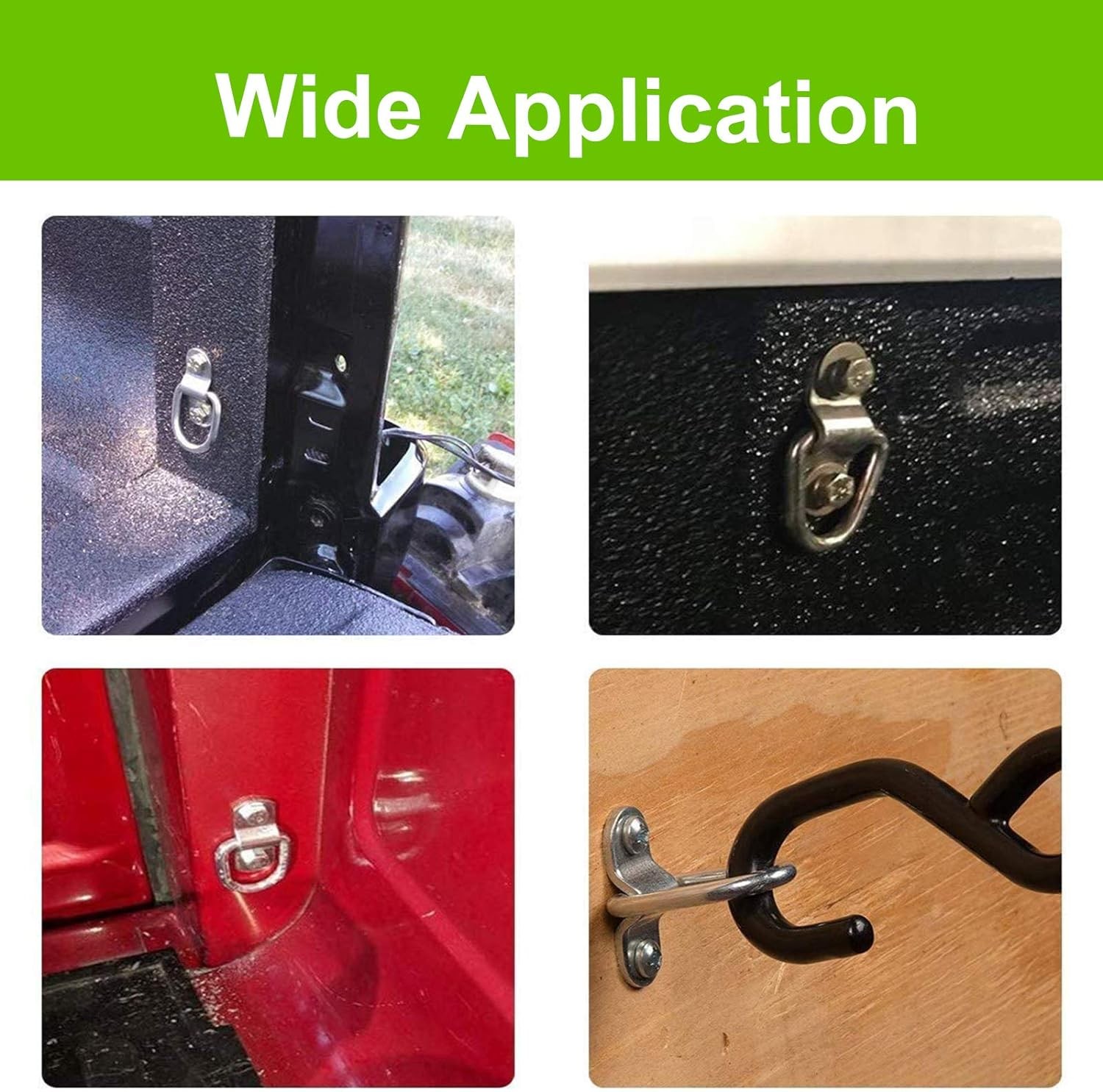 CZC AUTO 6 Pack D Ring Tie Down Anchors 1/4" Heavy 6 Pack, Stainless Steel 