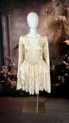 1920s Bias Cut Silk Charmeuse & Lace ''Robe De Style'' Wedding Dress size 6/8