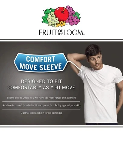 Fruit Of The Loom Men's 6pk Pocket Tees Size L New Moisture Wicking Eversoft image 5