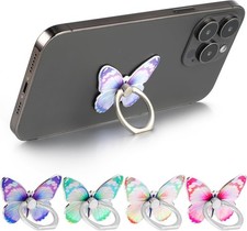 4Pcs Butterfly Phone Ring Stand Colored Cute Blue, Pink, Red, Yellow