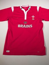 Reebok Wales Rugby Shirt XL Red WRU Brains Sponsor Jersey