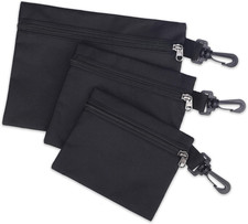 QCWN 3 Pack Small Zipper Tool Pouch Bags Heavy Duty 600D Oxford Waterproof Multi