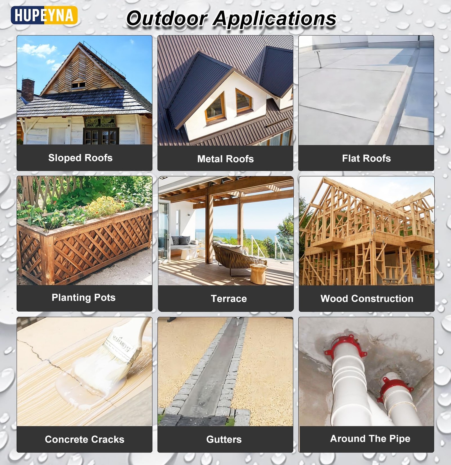 Invisible Waterproof Agent, 1.32 Gal Hupeyna Waterproof Sealant, Waterproofin...