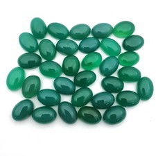 AAA Natural Green Onyx Cabochon Oval Shape Loose Gemstone