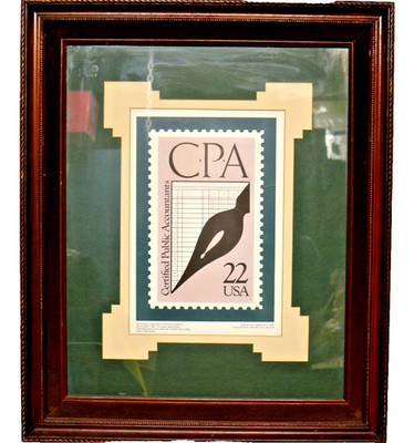 Large Certified Public Accountants (CPA)'' stamp Copy Matte and Framed 24''x20''
