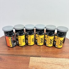 Lot of 6 Mixed Expired Film 35mm Rolls Kodak 400 max, 200 Gold, Black & White