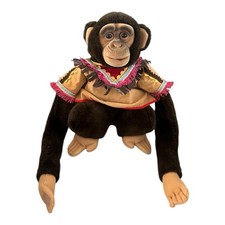 Hosung Monkey Hand Puppet Chimp Fullbody Plush Stuffed Animal Native Outfit 1994