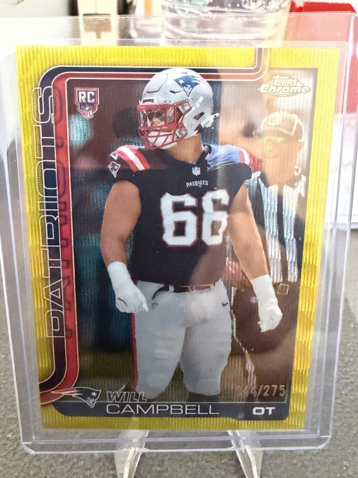 2025 Topps Chrome - Rookies Will Campbell #379 Yellow Wave Refractor /275 (RC)