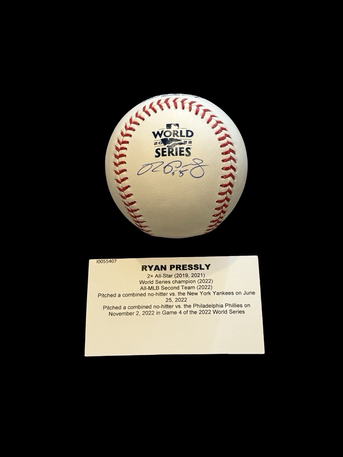 Ryan Pressly Signed 2022 World Series Baseball Astros TRISTAR COA