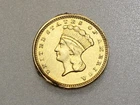 1874 $1 INDIAN PRINCESS HEAD GOLD COIN JEWELRY PIECE