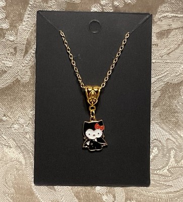 Hello Kitty Vampire Halloween Charm Cartoon Adorable Pendant Gold Necklace 18 
