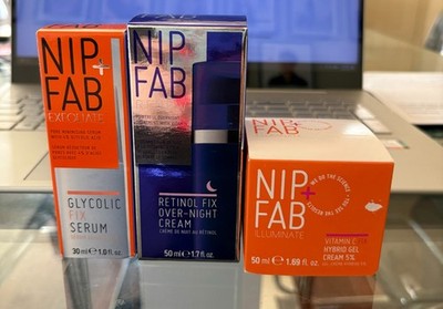 NIP+FAB Skincare Bundle   Vit C Fix Gel 5%, Glycolic Fix & Retinol Overnight