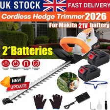21V Hedge Trimmer Cordless Electric 1100RPM Long Reach Cutter With 2 Batteries