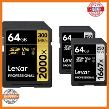 Lexar 64GB Professional 2000x SDXC UHS-II Card  64GB Professional 1667x SDXC UH