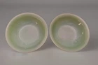 Set Of 2 Vintage Fire King Jadeite Jane Ray Ribbed 7.5" Soup Bowls