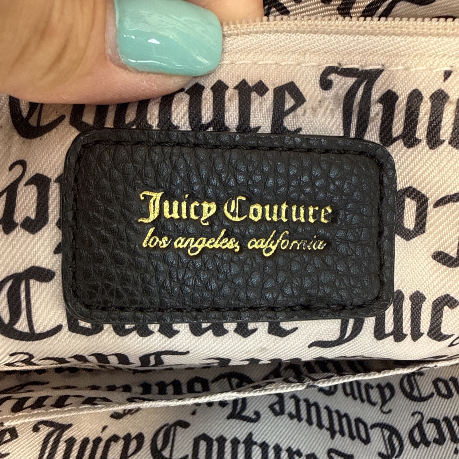 Juicy Couture Black Label Weekender Gothic Script  Duffle Bag Black/Cream READ image 4