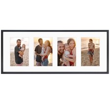 Golden State Art 4x6 Aluminum Collage Frame - Displays 4 Photos 4x6 Each 