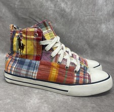 POLO Ralph Lauren Big Kid Harbour Multicolor Plaid Sneaker US 4.5 UK 4 EUR 36