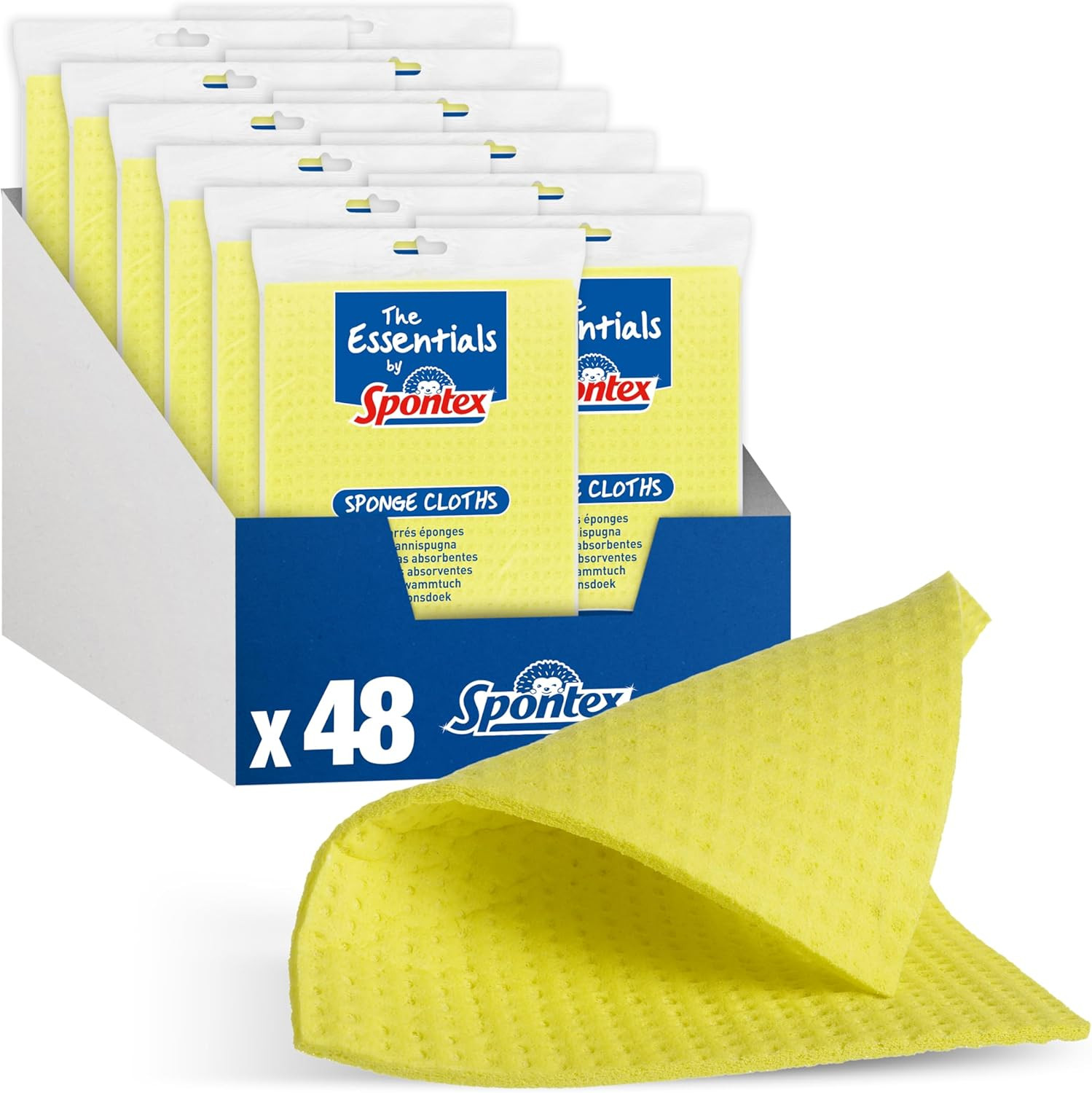Spontex the Essentials Sponge Cloths | Super Absorbent Dish Cloths for Wiping &