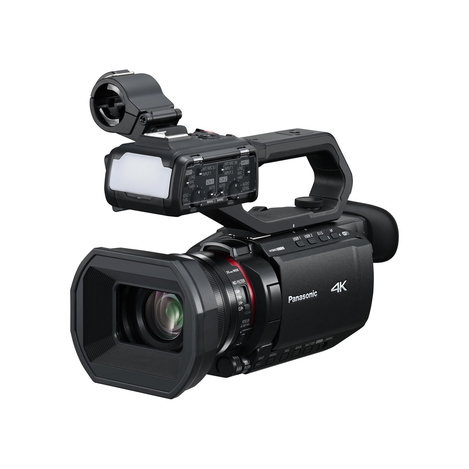 Panasonic X2100 4K Camcorder for Directors, Wide Angle Telephoto Lens with 24X