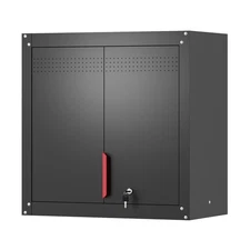 Metal Wall Cabinet,Wall Mounted Garage Storage Cabinet with Lock and Handle,G...