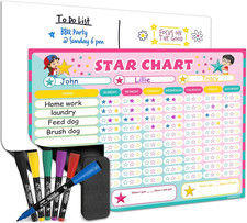 Magnetic Reward Chart for Kids Dry Erase 13 X 17 Multiple Kids Refrigerator St