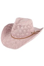 C.c Exclusive Womens Fashion Leather Band Horseshoe Lace Knitting Cowboy Hat