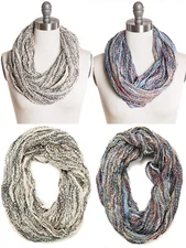 Free Spirit Lightweight Multicolor Slub Loop Circle Wrap Around Scarf  $32 Tags