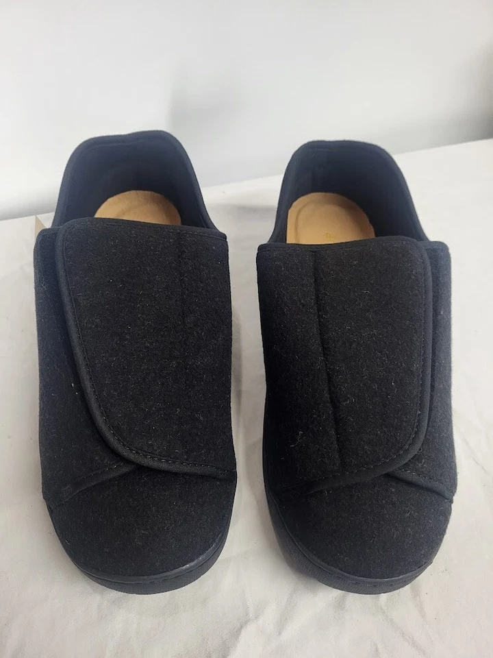 Foamtreads Doctor 2 Para Hombres Negro 2 Correas Zapatillas Casa Zapatos Carbón 11.5ED NUEVO Foto 2 de 4