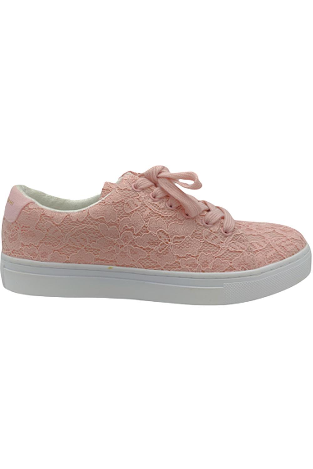 Исаак Мизрахи жив Кружевные кроссовки на шнуровке с цветочным рисунком розовые с ракушками 6190₽