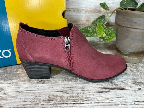 New ~ Sporto Women's Crunch Water-Resistant Wine Suede Shootie Bootie Size 6 M - 第 3/10 張圖片