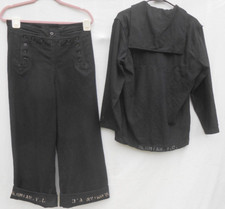 WWII US Navy Pant Shirt Set Wool Vintage 40s Bell Bottoms Flare Military 31x27