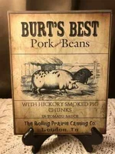 PIG Burt's Best,  Farmhouse Country Primitive  HANDCRAFTED Plaque