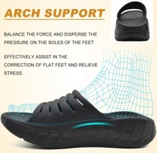 KUAILU Men's Recovery Slide Sandals ,with Comfortable Plantar Arch Support