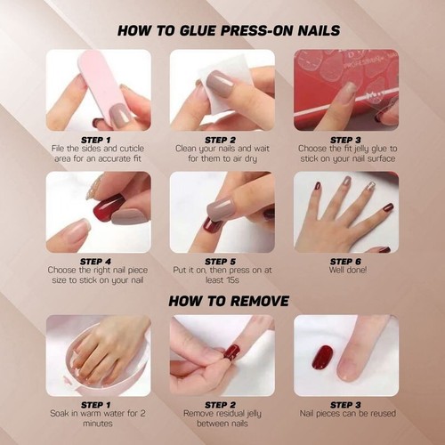 Handmade 3D Gel Jellyfish Nails, Ombre Pink Press-On, Dreamy Party Nails - Picture 9 of 9